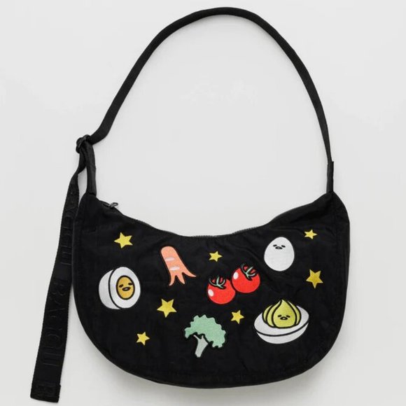 NWT Baggu Crescent Bag Medium - Embroidered Gudetama - Picture 3 of 8